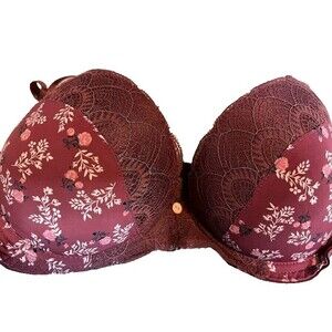Laura Ashley Bra 36C Dusty Rose Floral Print Full Coverage Underwire Lined